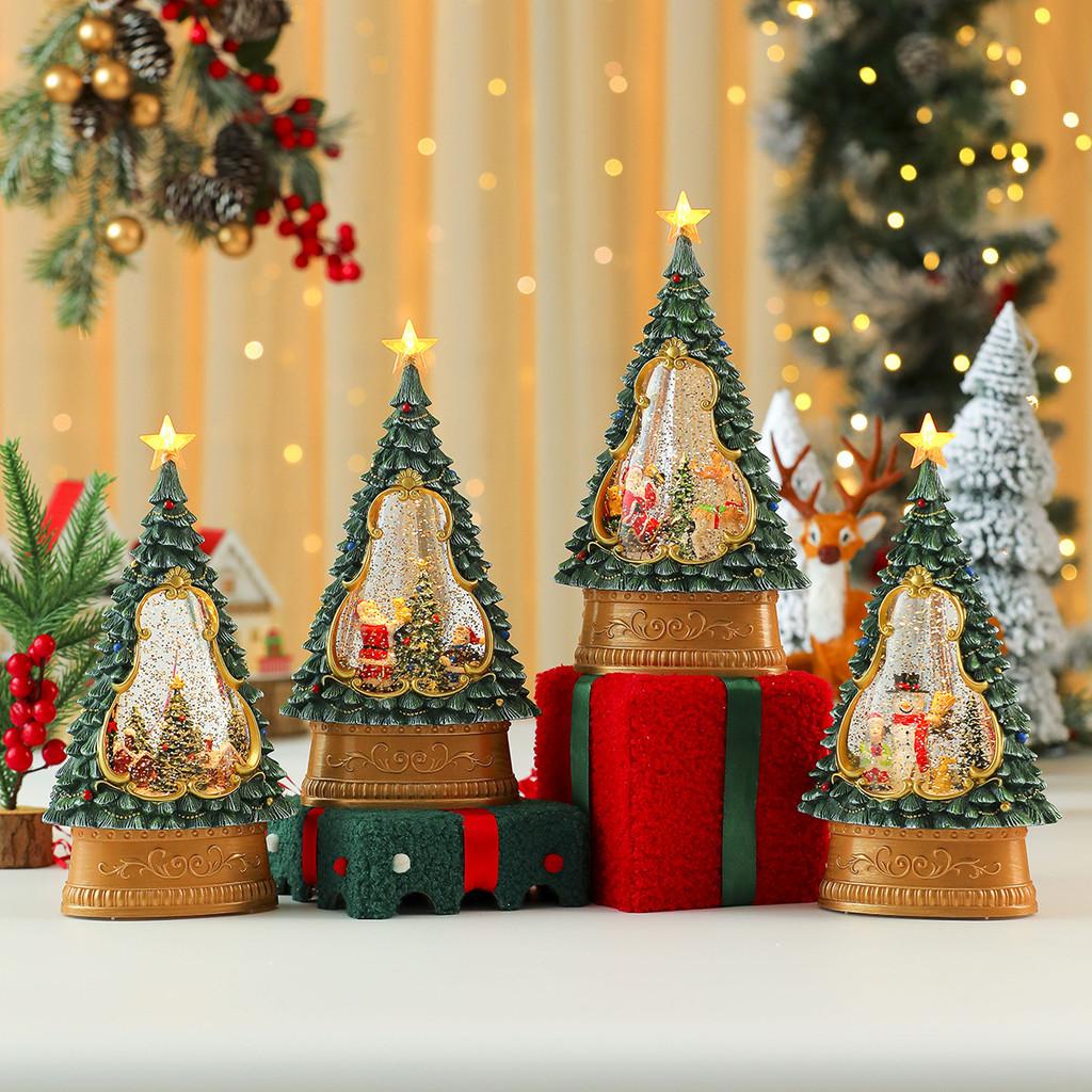 Ornament Christmas Tree With Lights Music And Snow Effect Holiday Decor Gift