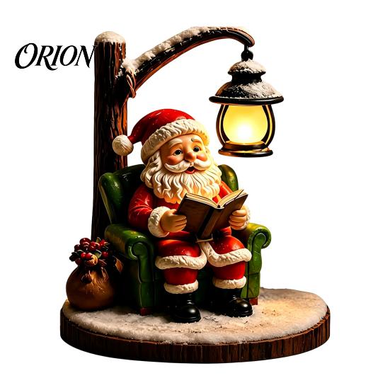 Modern LED Desk Lamps for Home Christmas Santa Claus Reading Lantern, Snowman Elk Night Light with Warm Decor Patio Glow, USB Resin Tabletop