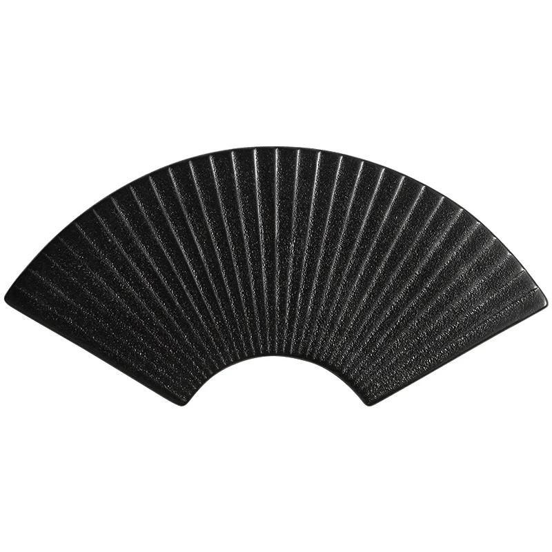 Ceramic frosted fan plate Japanese sushi plate dinner set plates and dishes Ceramic tableware Kitchen Bar Supplies