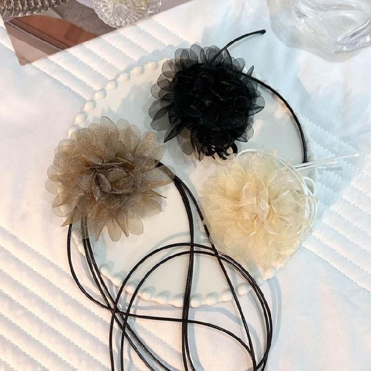 Rose Choker Necklace with Big Flower Fashionable Accessories for Women Girls