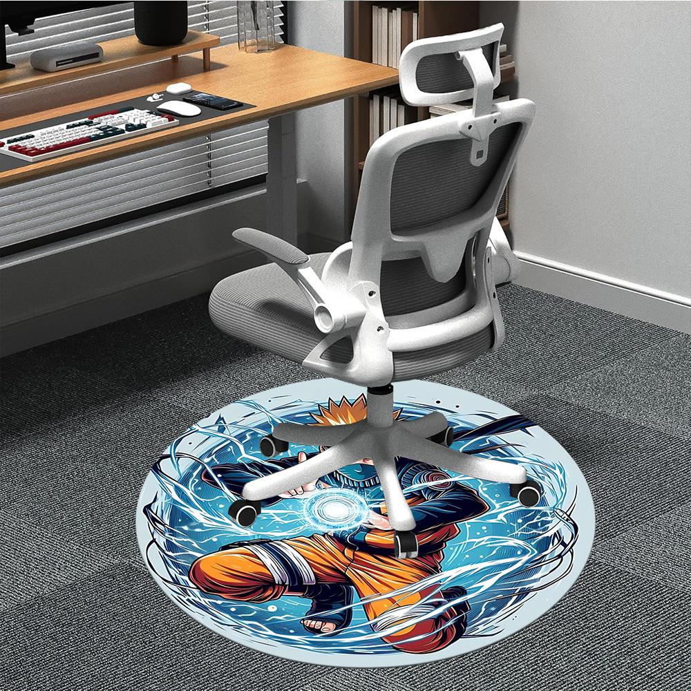 

1pc Naruto Lightning Office Round Area Rug, Indoor Mat Suitable For Office, Under Office Chairs Bedroom Living Room Home Decor, Room Deco 80cm