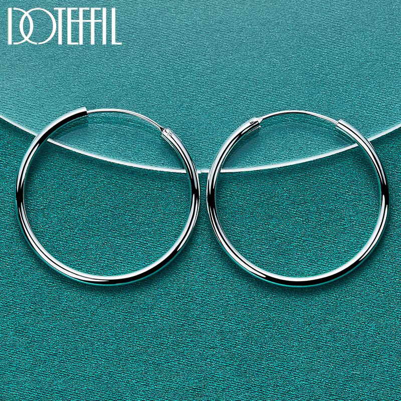 Silver Fashion Jewelry 50mm Round Hoop Earrings