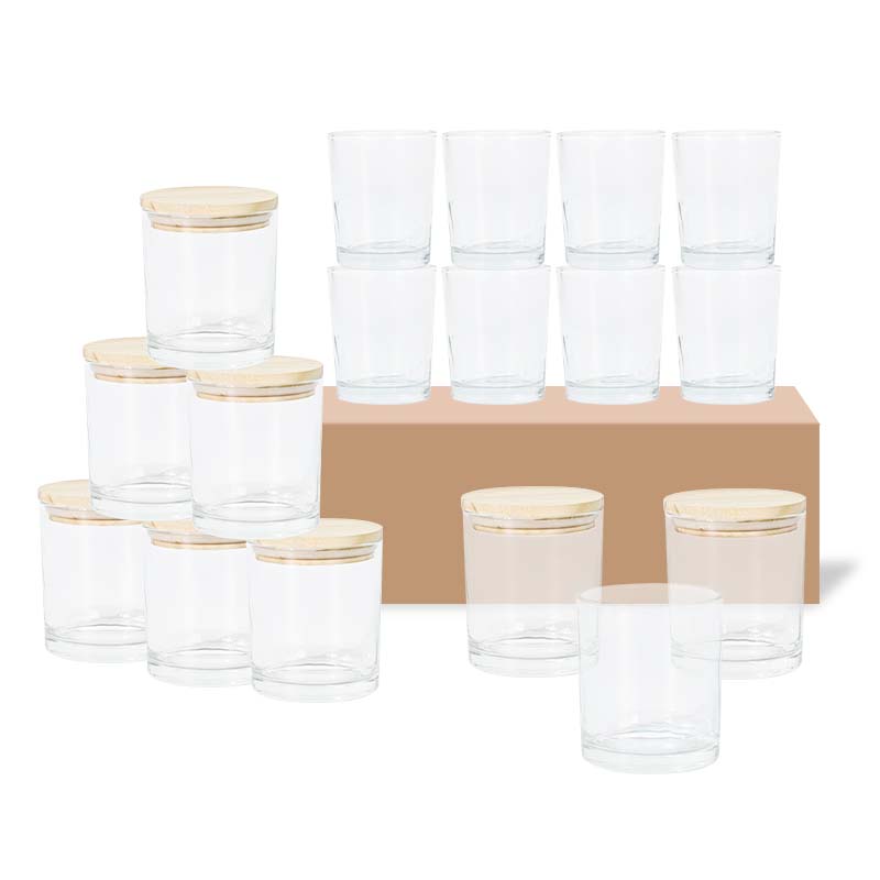 Promotional Classic 1oz 4oz 7oz 10oz 14oz Candle Jar Wall Candle Containers Empty Clear Thick Cups Holder Small Candle Jar