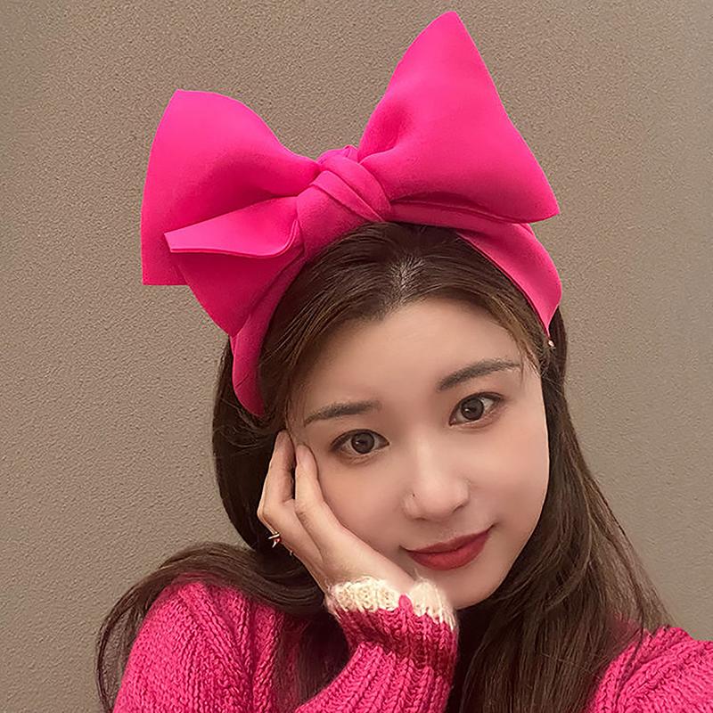 Haimeikang Bow Rose Pink Headbands Hair Hoop For Women Wide Hair Band Bezel For Girls Fashion Bezel Hair Accessories Headwear