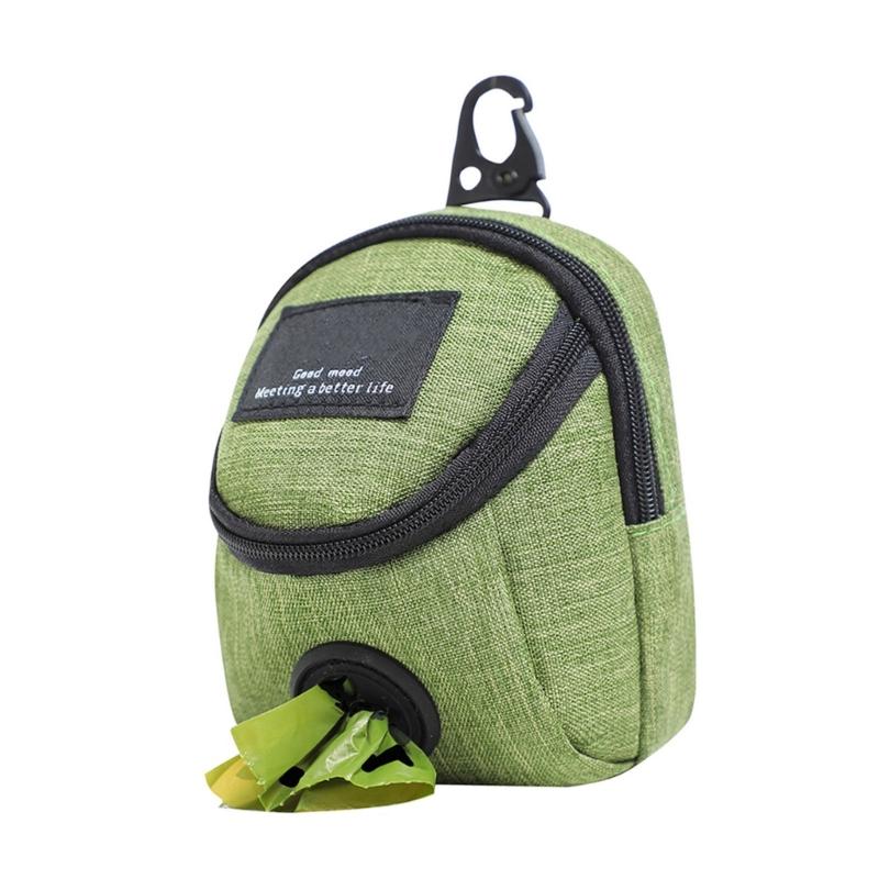 Oxford Fabric Pet Waste Bag Dispenser With Treat Pocket For Dog Convenient Clip On Design Outdoor Walking Essential