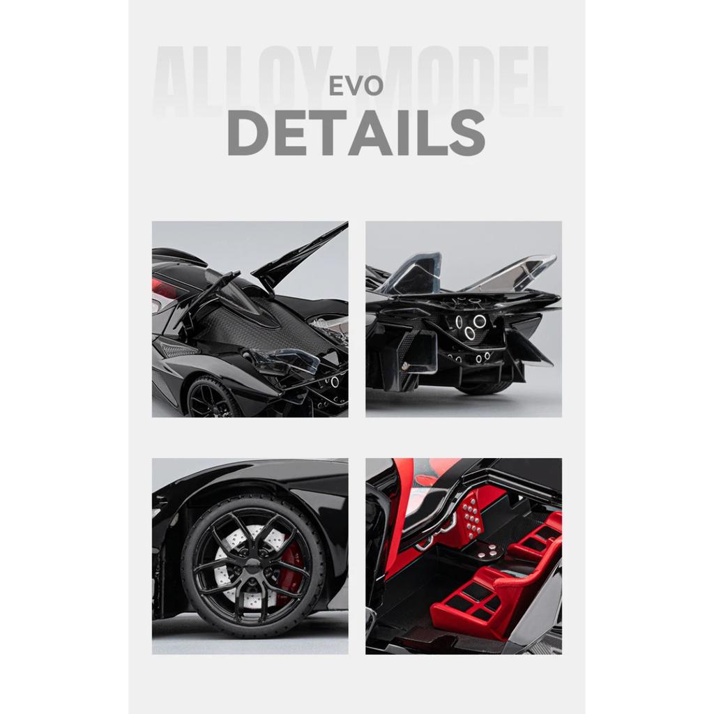 1/18 Apollo Project EVO Supercar Alloy Car Diecasts & Toy Vehicles Metal Toy Car Model Sound and Light Collection Kids Toy