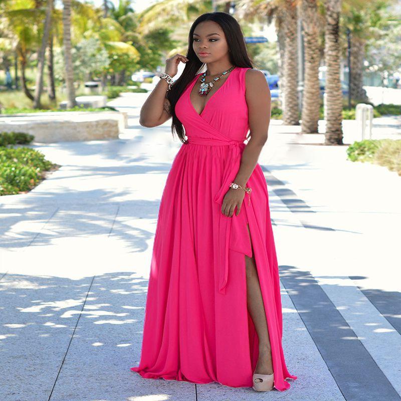 Womens Floral V-neck Sexy Long Dress Beautiful Maxi Holiday Summer Sundress