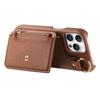 Crossbody Zipper Cards Solt Wallet Leather Case For iPhone 16 Pro Max 15 Plus 14 13 12 11 Long Lanyard Ring Holder Mirror Cover