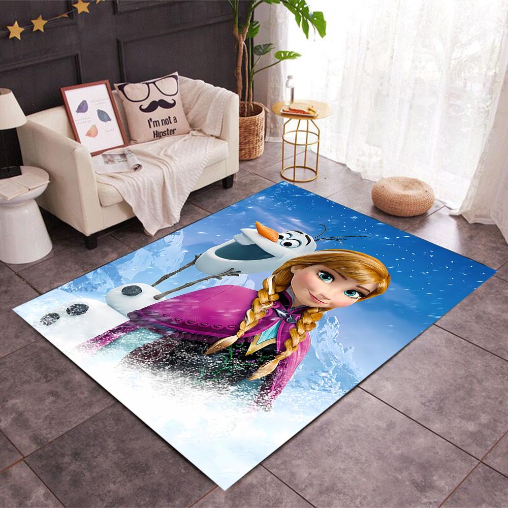 Frozen Olaf Cartoon Theme Non-Slip Rug - Made of Polyester, Suitable for Home Décor, Bedrooms, Living Rooms, Entryways, and Studios.
