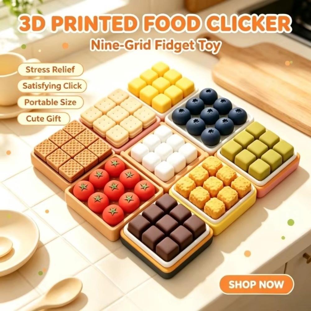 Simulation Fidget Keyboard Keychain 3D Printed Stress Relief Toy Creative Pinch Toy  Stress Relief
