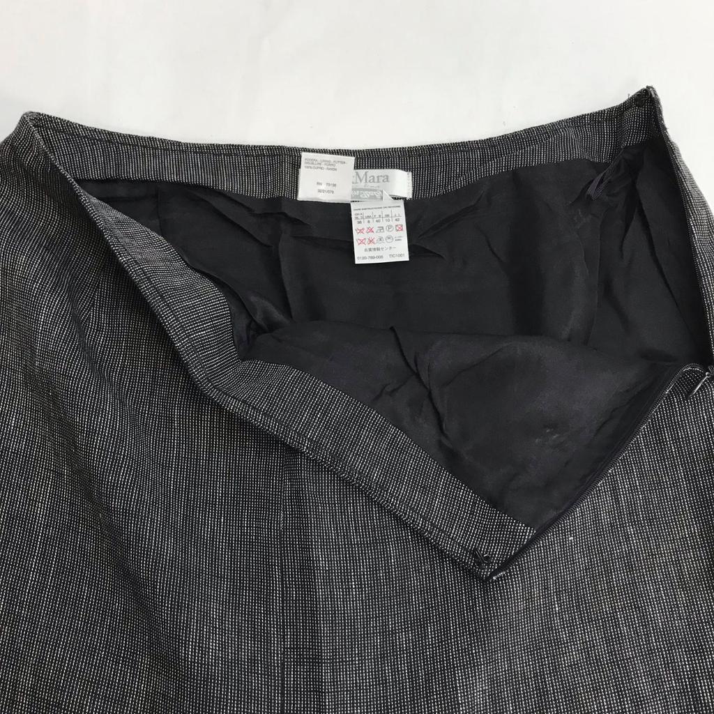 MAX MARA Linen Slit Skirt Set [Italy/Women L-XL/Gray] Jacket Skirt(USED)