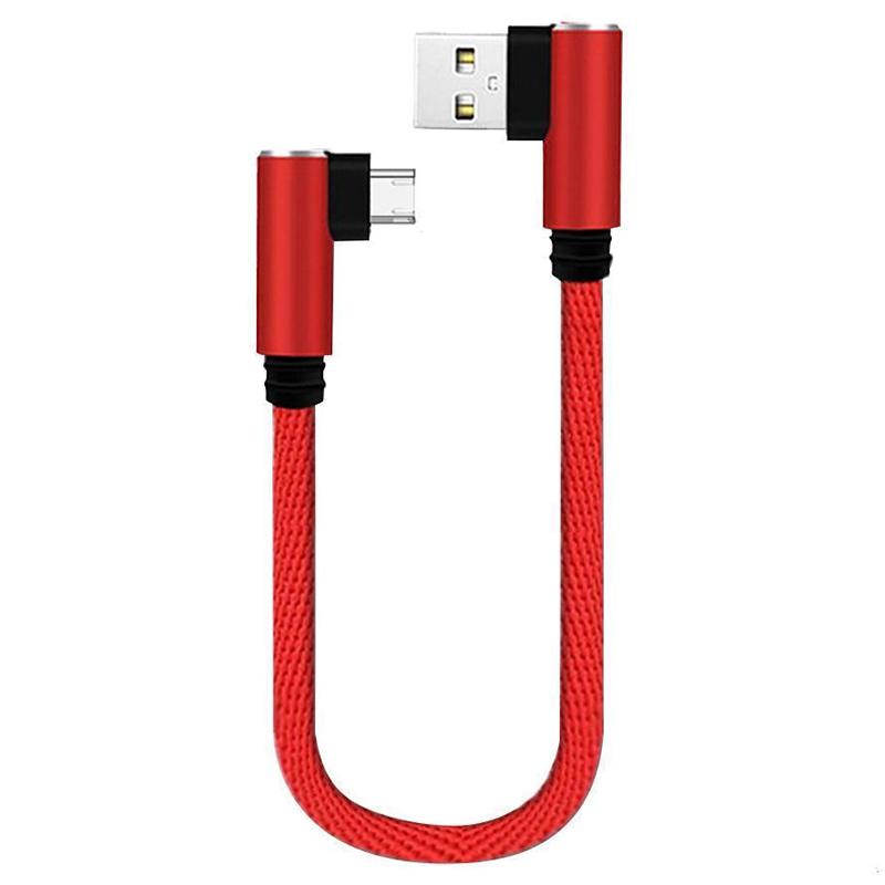 25Cm Short Fast Charging Cable Double Elbow 90 Degree Usb C Micro Usb Type C For Smart Phones Lightning Cable For Iphone Cable