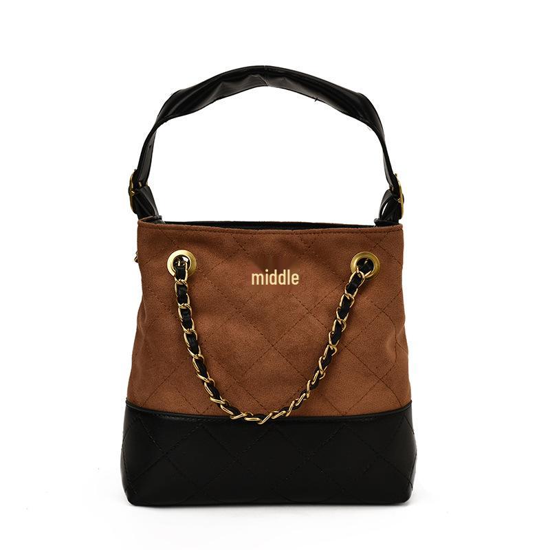 Women's Argyle Patchwork Retro Handbag with Chain Strap - 2025 Collection