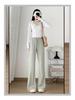 Women's High Waist Pink Ice Silk Sun Protection Flare Pants - Summer 2025 Slimming Casual Trousers