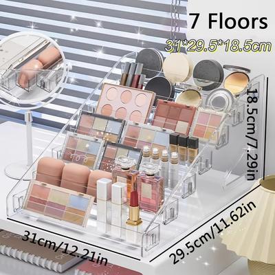 3/4/5/6/7 Layers Acrylic Nail Polish Display Rack Transparent Cosmetic Organizer Multi-layer Simple Mounting Rack Stand Holder