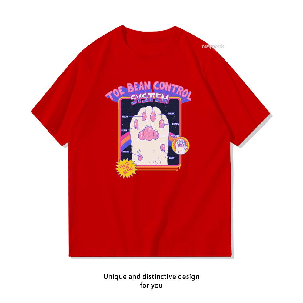 

Toe Bean Control System Essential TShirt woman man Casual cotton graphic t shirts Creative streetwear Classic Oneck shirt S
