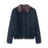 Ethnic Style Retro Plaid Harrington Collar Cotton Jacket for Autumn and Winter