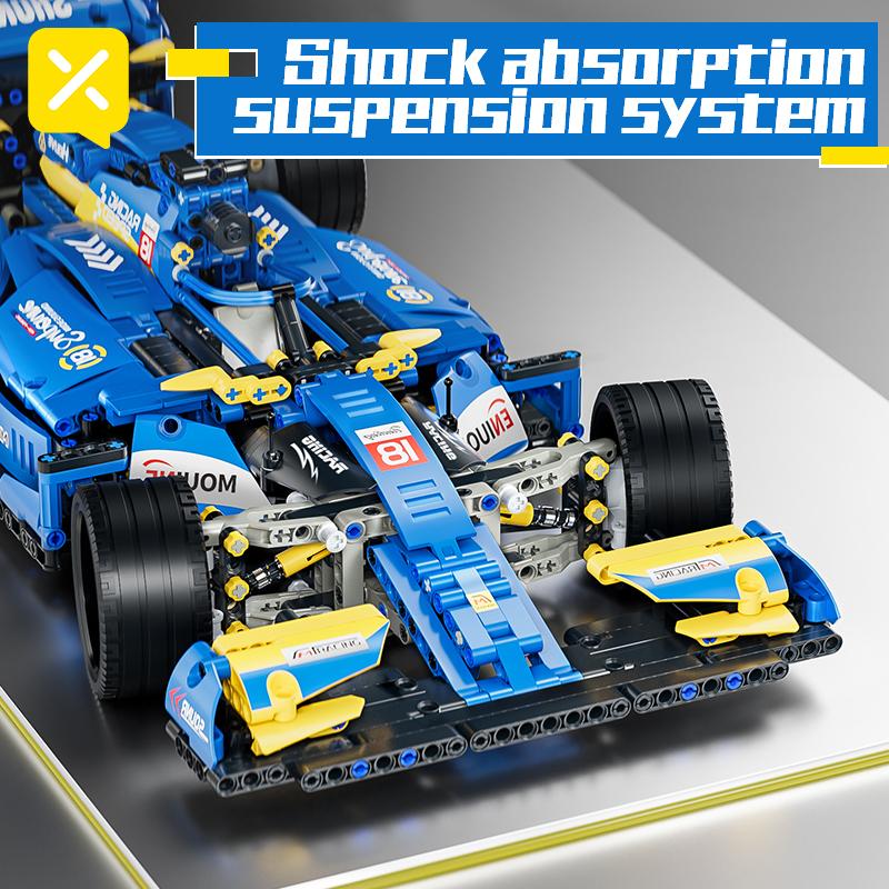 Toylinx 1:10 Building Racing Car Blocks Blue Car Desktop Decorations Collectible Model Car Kits Toy Festive Giving Gift No Box