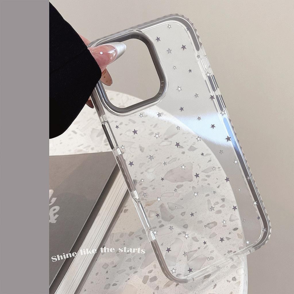 Gray Star Graffiti IPhone 15 Apple 16 Promax Mobile Phone Case Suitable for 14 Personality 13 Transparent 11 Soft Magnetic Suction
