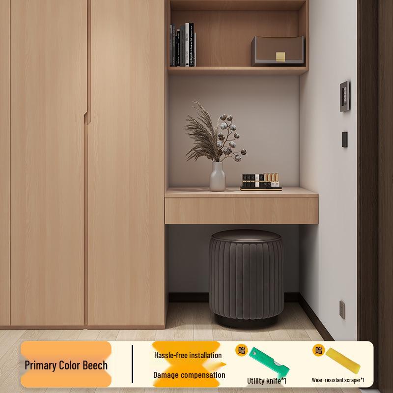 Wood Veneer Self-Adhesive Wallpaper: Thick, Soft, Imitation Wood Grain for Doors, Tables, and Furniture Renovation.
