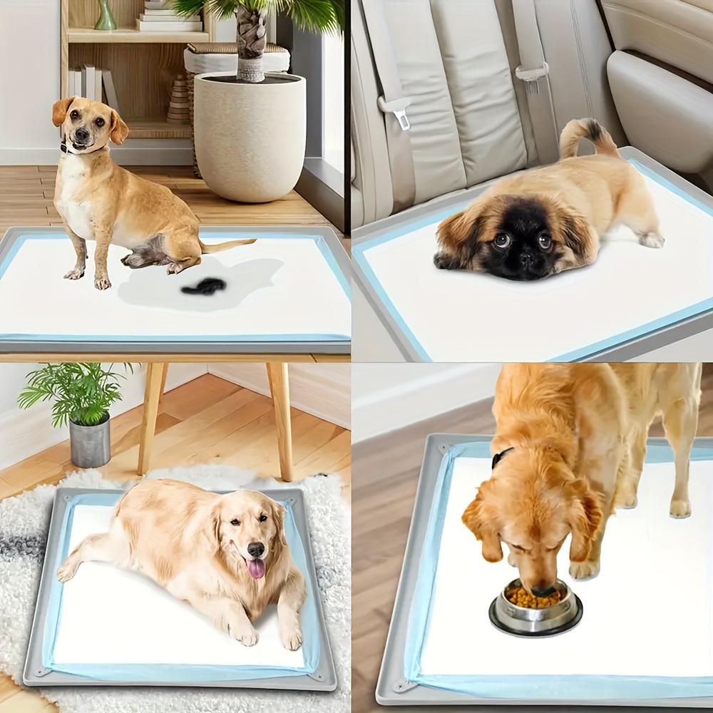 Honden Plasmat Houder/Herbruikbare Siliconen Plasbak/Hoge Randen/Makkelijk Schoon te Maken/Inclusief 8 Bevestigingsclips/Ideaal voor Hondenzindelijkheidstraining
