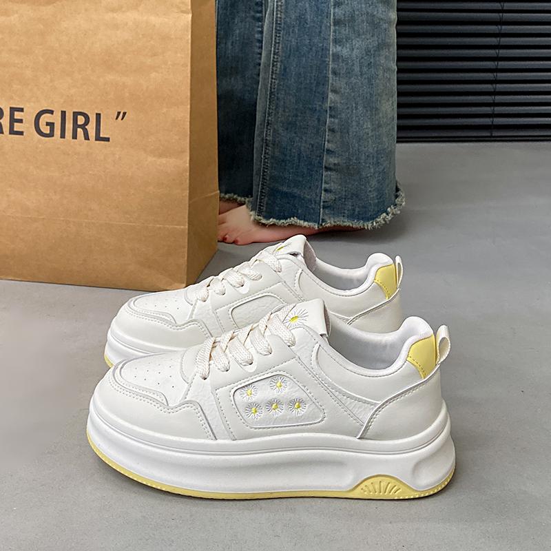 

CRLAYDK Fashion Women s Sneakers Casual Skateboarding Walking Comfortable Shoes Platform Ladies PU Leather White Sports Tennis 40