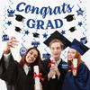 Black and Blue Graduation Party Decorations 2025 Congrats Grad Banner, NO-DIY Graduation Decorations Class of 2025 Congratulations Graduate Banner