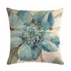 Vintage Pillowcase Printed Flower Linen Square Soft Pillow Case Sofa Seat Living Room Home Decor Cushion Cover 45*45Cm