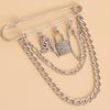 Valentine's Day Rose Pendant Brooch Accessories, Punk Steel Padlock Pendant
