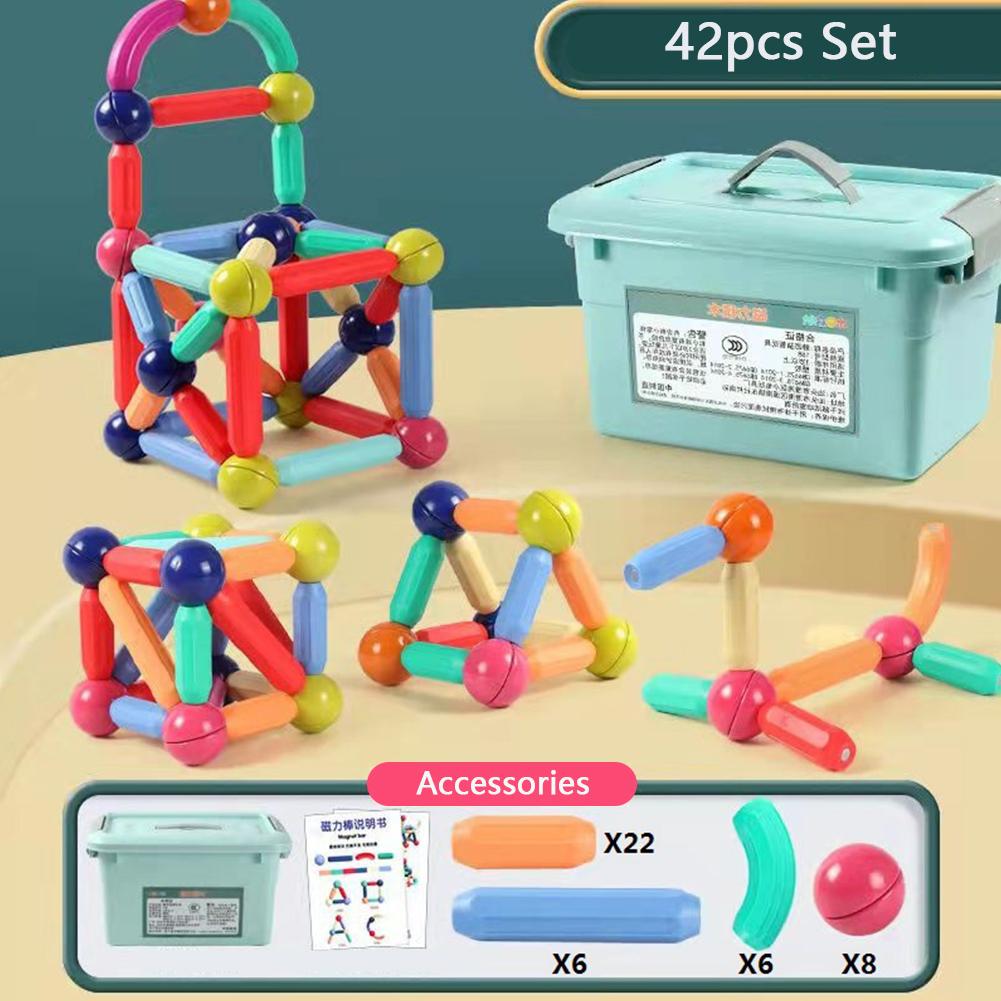 Creative Magnetic Building Sticks Set Educational Learning Toys for Kids 3D Puzzles Blocks Intelligence New STEM Building Toys Christmas Gift
