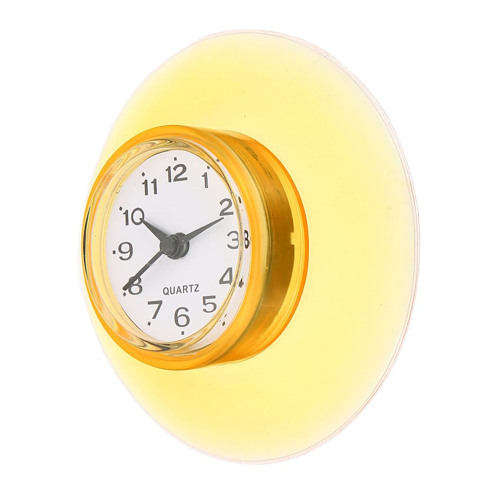 Uxcell Wall Clock, Mini Cute Bathroom Kitchen Mirror Suction Wall Clock Waterproof Quartz Clocks for Shower Home Decoration