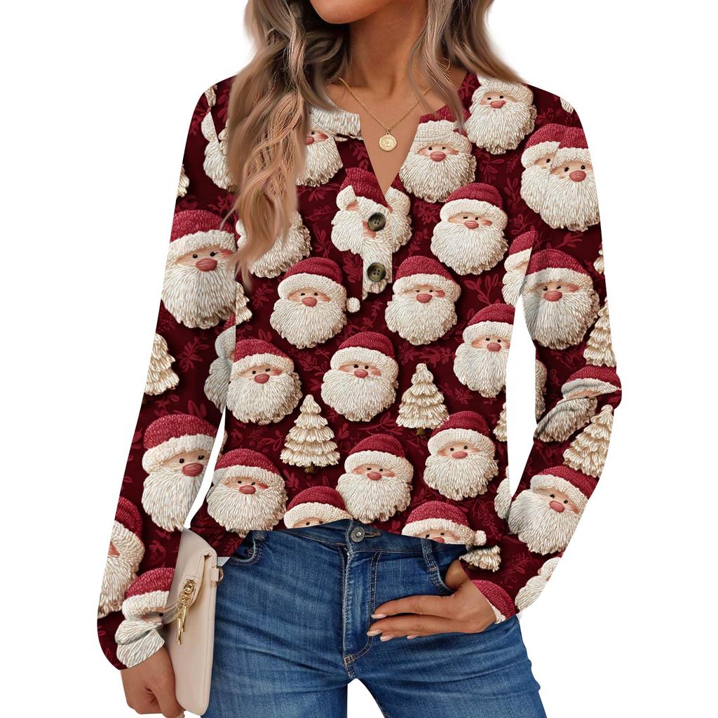 Women's Print Long Sleeve Shirts Elegant Casual Tops Trendy Shirts Tops