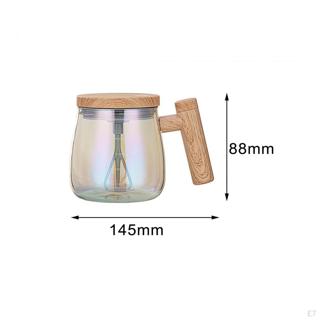 Mug - 400ml Electric Mixing Cup for Coffee Milk with Lid
