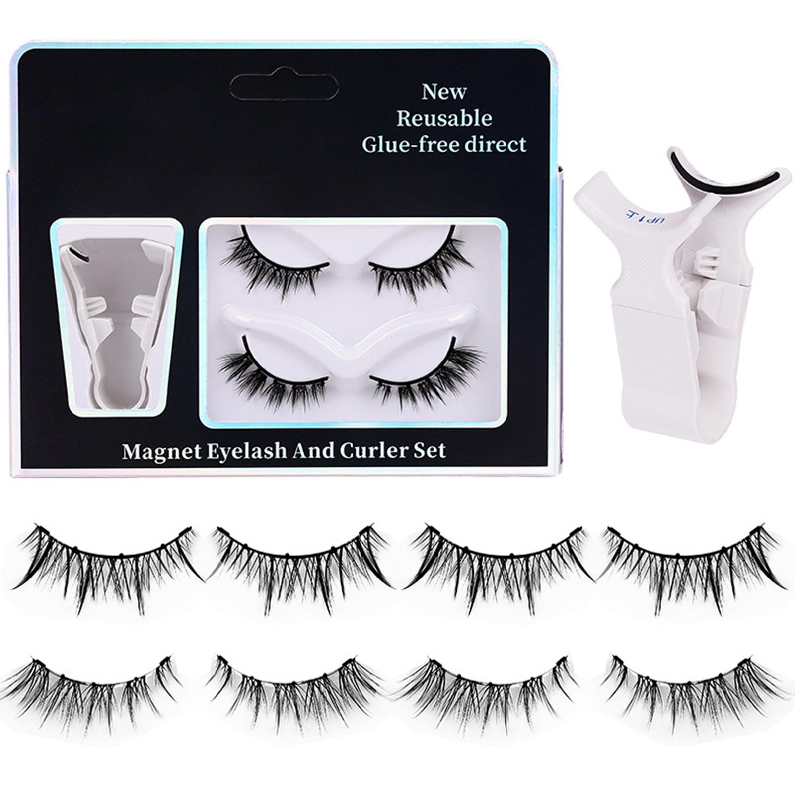 LRAQI BEAUTY Cils Magnétiques Faux Cils Aspect Naturel Faux Cils Faux Cils avec pour Maquillage des Yeux Pas de Colle Nécessaire, 2 Paires