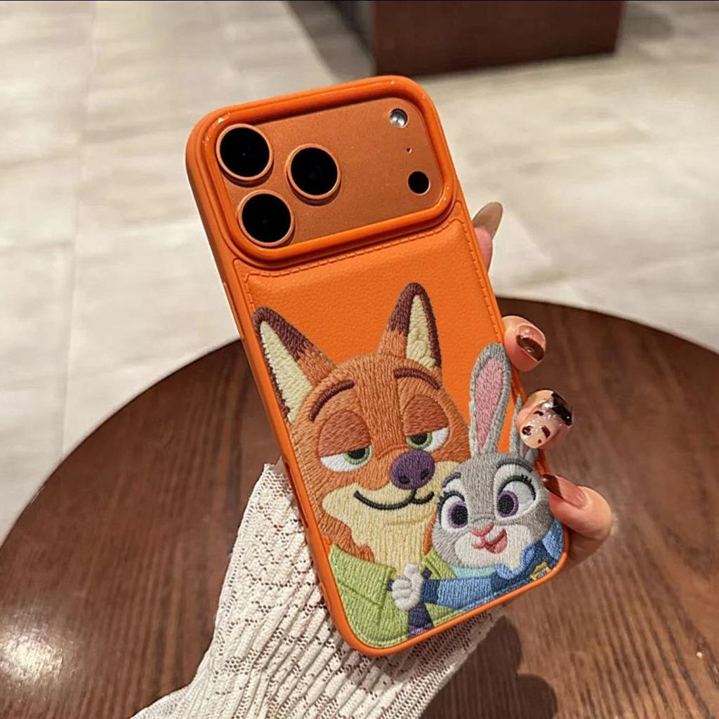 Cute Happy Judy Nick Drum Leather Pattern Apple 17/16 Cute 15/14 Phone Case 13 Cartoon 12 Couple