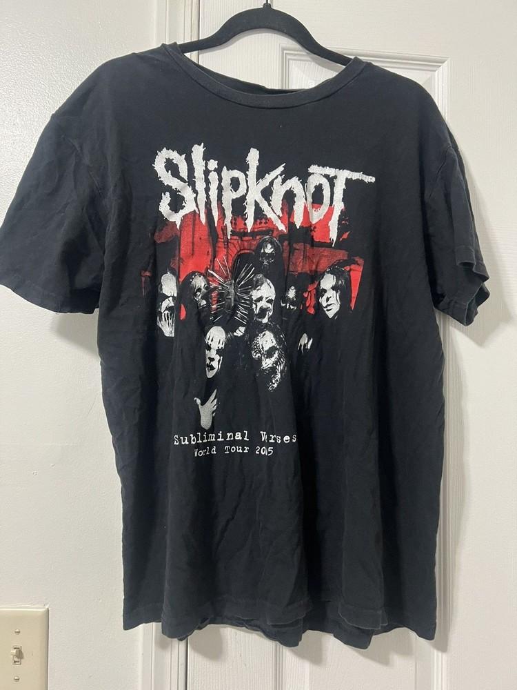 Винтажная футболка Slipknot Редкий дизайн Черная с коротким рукавом Унисекс Футболка WA1782 Унисекс Футболка S