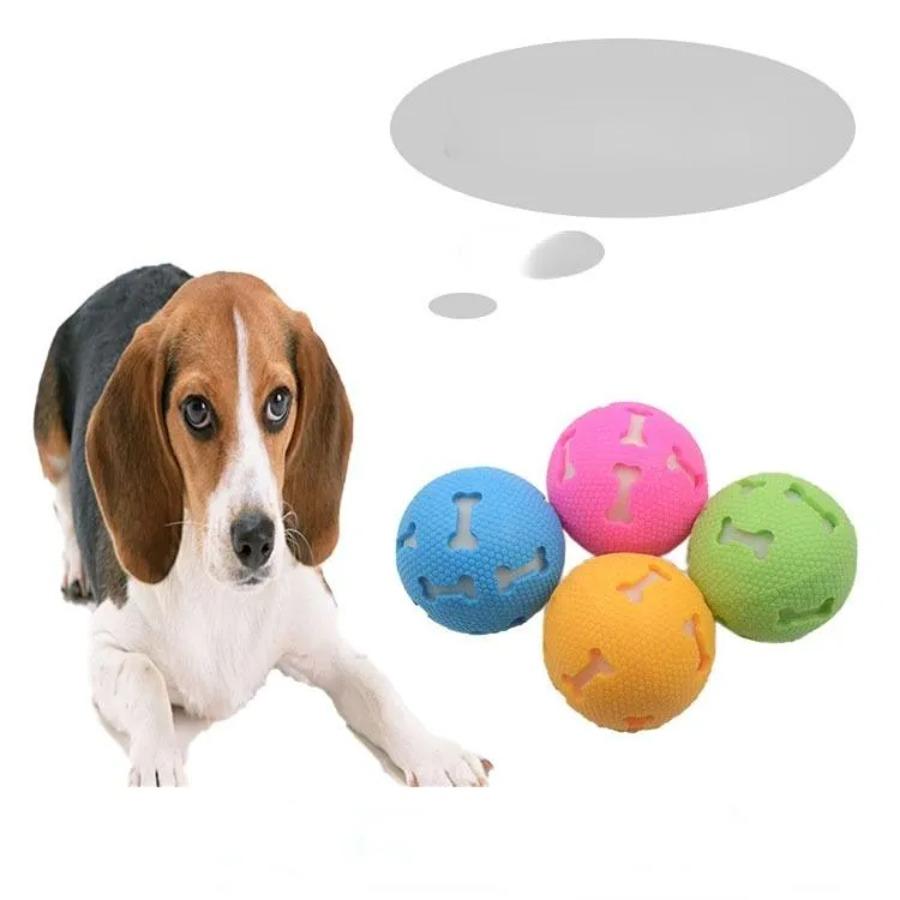 

Fashion Natural Rubber Ball Pet Toy Cute Hollow Footprint Training Elastic Durable Chew Play Ball Toy for Dog and Cat зелений