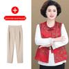 Vintage Jacquard Vest for Middle-Aged & Elderly Women - Spring/Autumn Chinese Style