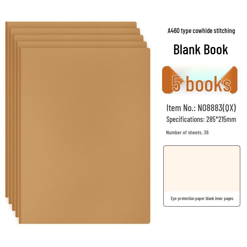 Kraft Paper Exercise Book Notebook for Junior High Students - Thickened 16K/32K for Language, English, and Math Homework