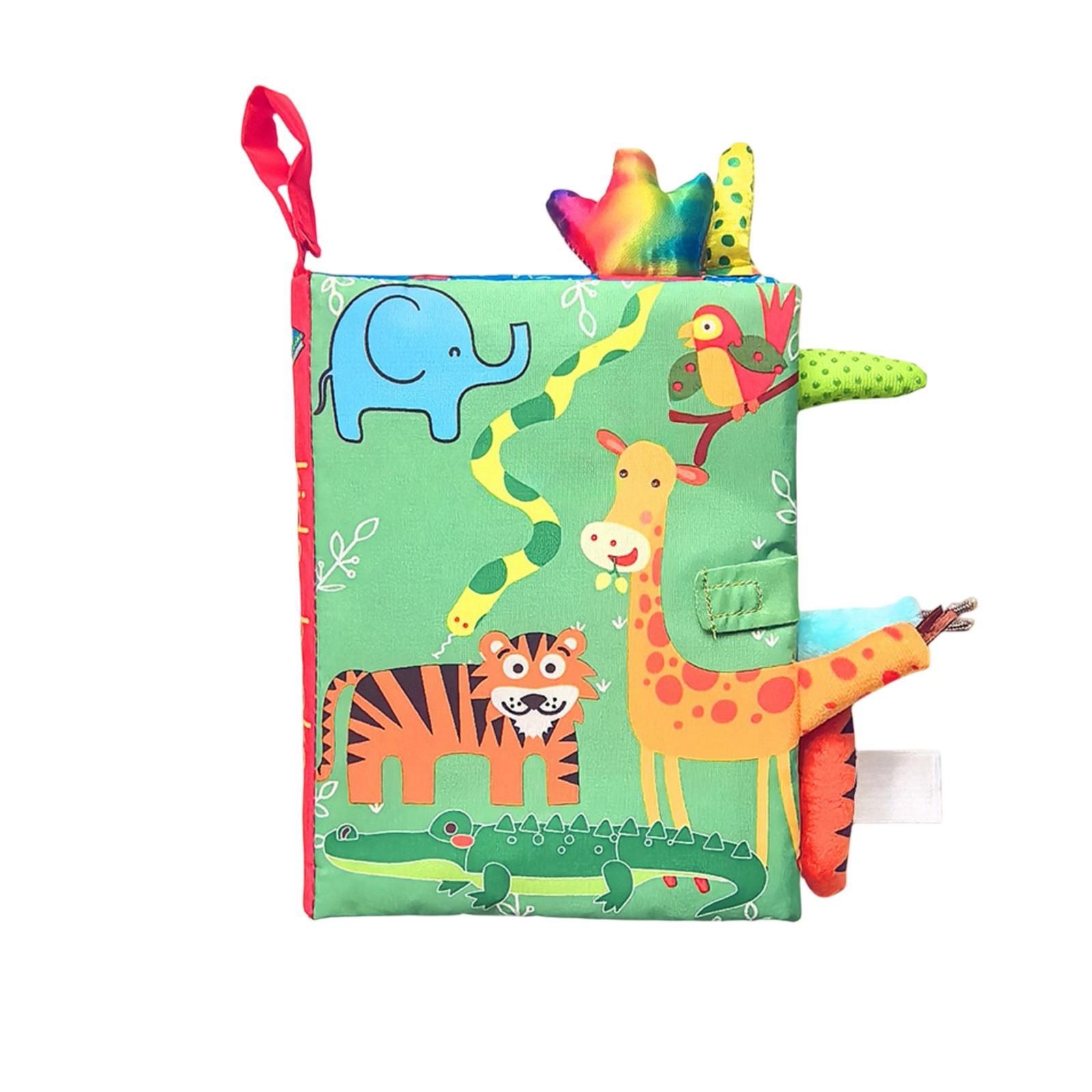 Развивающая тканевая книжка для малышей, Книжка для сенсорного развития малышей, Детские игрушки для хватания One Size