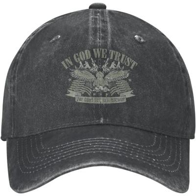 Verstelbare Strapback Pet in God We Trust Guns zijn Alleen Een Reserve Pet Vintage Trucker Cap Unisex Volwassen Baseballpet