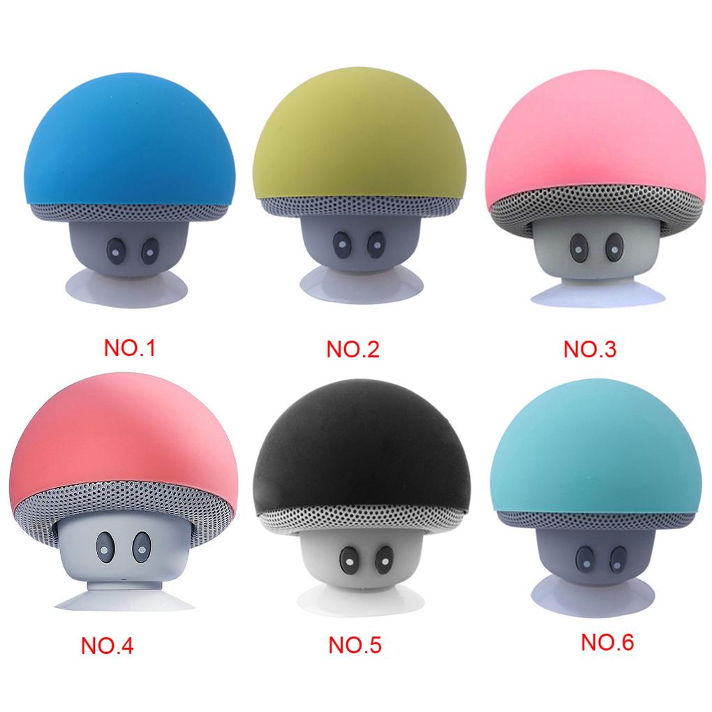 Cartoon Mushroom Bluetooth Speaker Suction Cup Phone Bracket Portable Stereo
