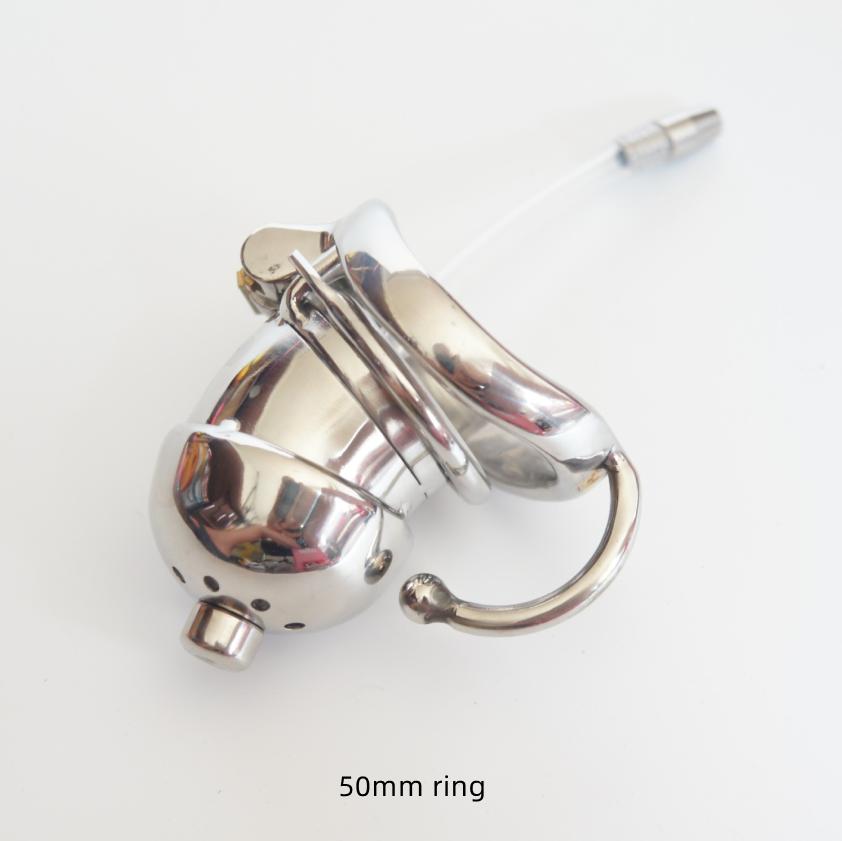 Nerezová ocel Stealth Lock Pomůcka pro mužskou cudnost s katétrem, klec na penis, zámek na penis, erekční kroužek, pás cudnosti S045-BFT