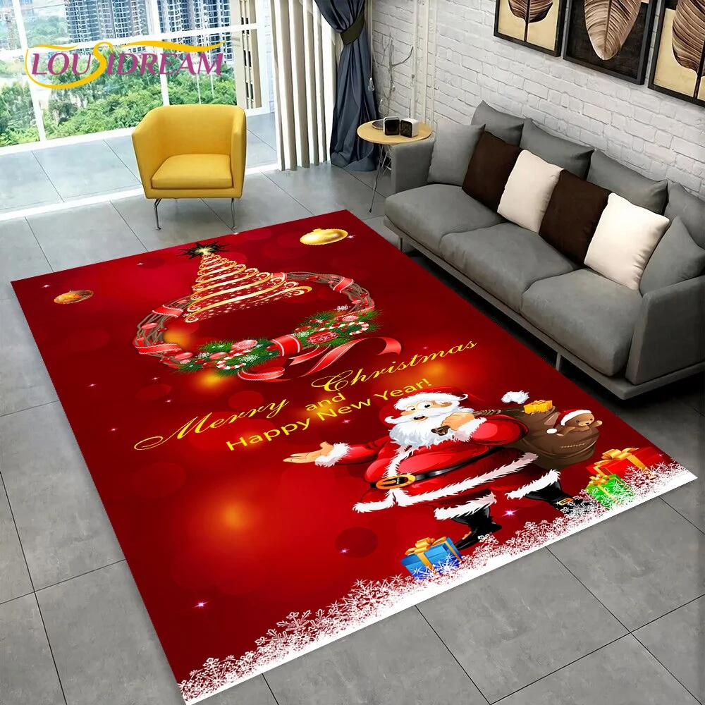 Santa Claus Vánoční stromeček Elk Area Koberec,Koberec do obývacího pokoje Ložnice Rohožka Rohožka Vánoční dekorace,Protiskluzová podložka