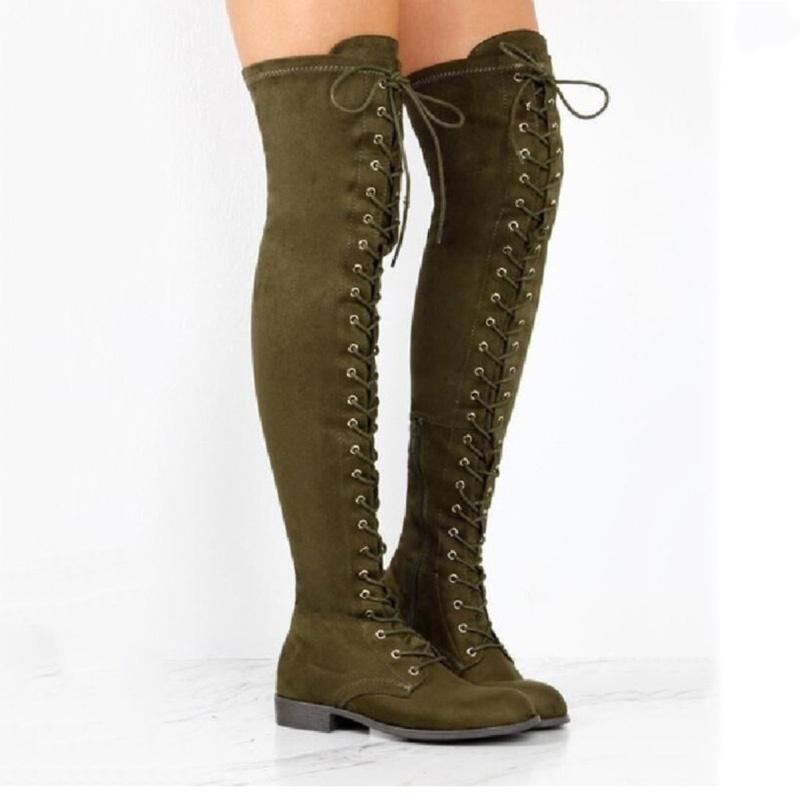 Botas planas con pasadores para damas comprar a buen precio — entrega  gratuita, reseñas reales con fotos — Joom