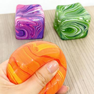 Soft Glutinous Stress-Relief Toy Cube Gel-Filled Stretchable Slow Rebound Sensory Ball Ice Cube Simulation For Therapeutic P