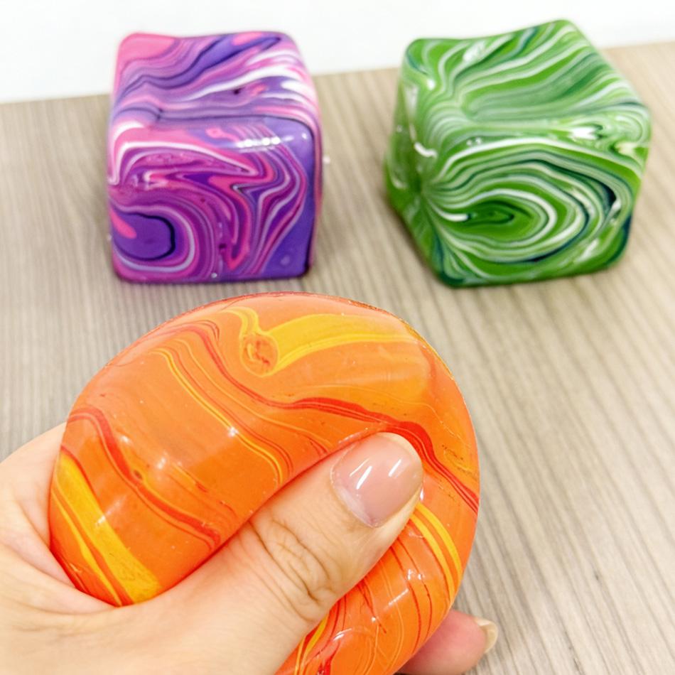 Soft Glutinous Stress-Relief Toy Cube Gel-Filled Stretchable Slow Rebound Sensory Ball Ice Cube Simulation For Therapeutic P