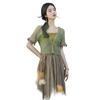 Chinesisches Sommer-Hanfu-Kleid für Damen: 3-teiliges Zen-Tee-Set