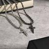 Vnox Punk Schwert Anhänger Halskette Gedrehte Kette für Männer Frauen, Unisex Schmuck Geschenke für Geburtstag Valentinstag