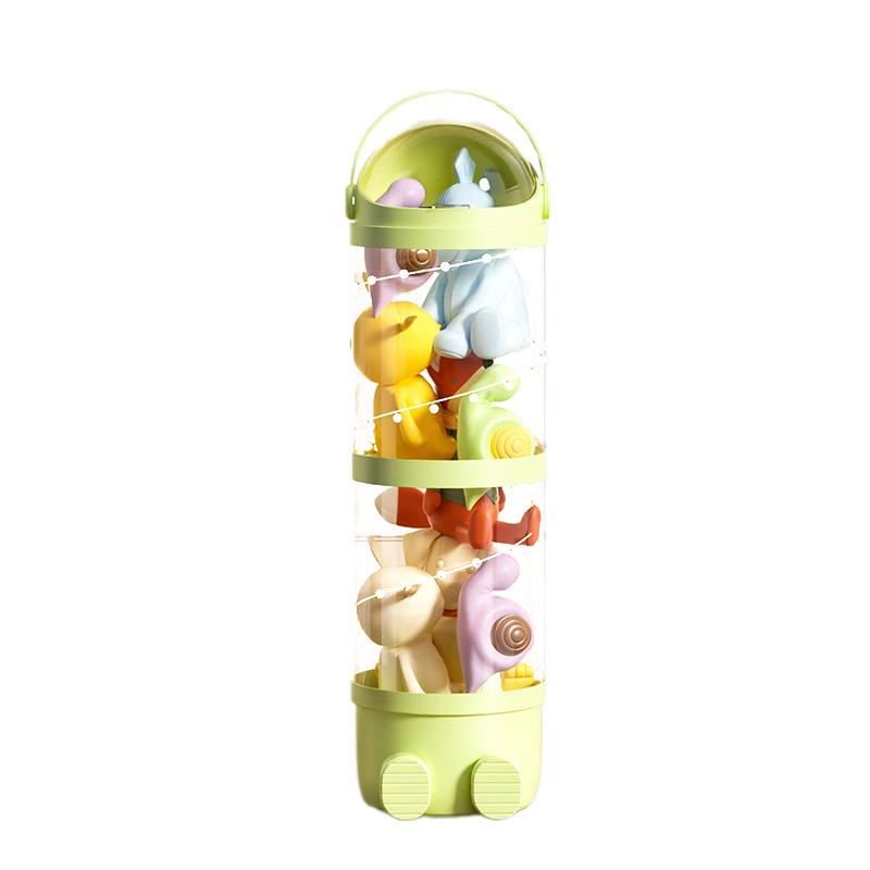 Doll Storage Box With Light Toys Organization Plush Toy Storage Tube Transparent Plastic Stuffed Storage Barrel Organizer Gifts
